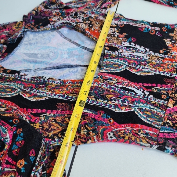 Free People Mock Neck Open Back Balloon Sleeve All Dolled Up Mini Dress Sz XS - Picture 2 of 16